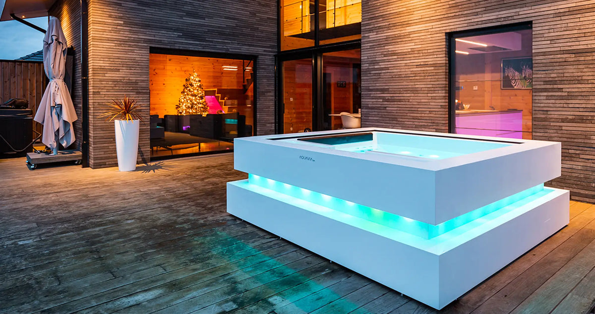 Aquavia Cube spa pool — lifestyle view